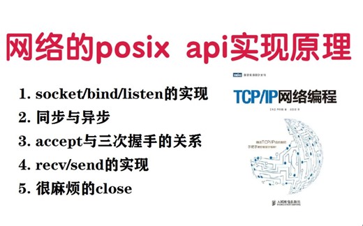 八股文重点，网络的posix api实现原理 | socket/bind/listen的实现；同步与异步；accept与三次握手的关系；recv/send的实现