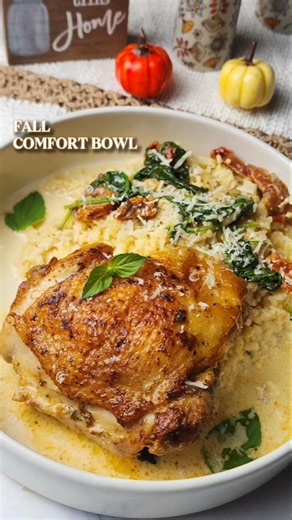 Marry Me Chicken with a Bulgur Twist🌪 #chickenrecipe #easyrecipe #fallrecipe