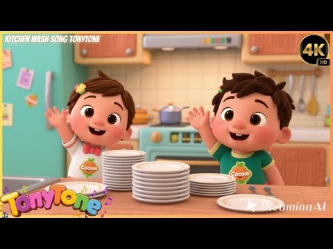 🧼New Wash the Dishes Song for Kids 🍽️🎶 | Fun Kitchen Cleaning Cartoon