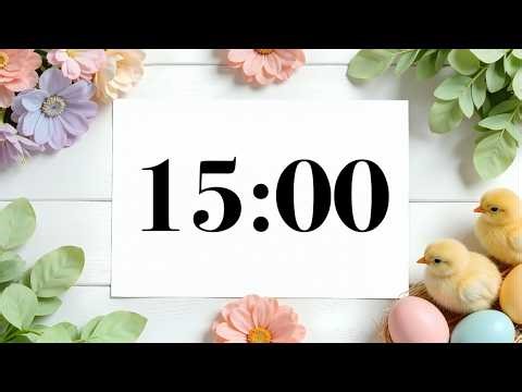 15 Minute Spring Timer 🐣 Uplifting Acoustic Music & Countdown for Focus, Study, & Classroom Calm