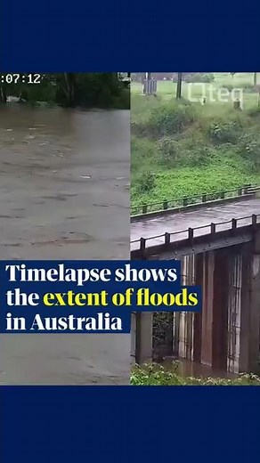 Floods in Australia shown in timelapse footage #shorts