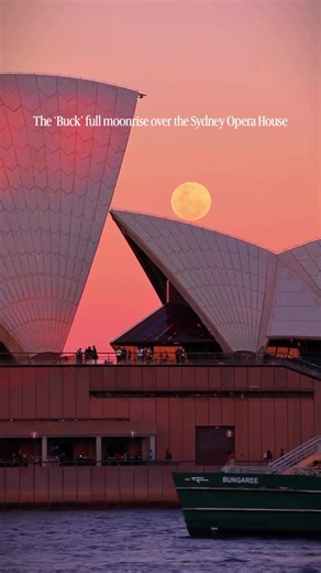 Moonrise over Sydney.🌝🌅 🎥: @Elisa Eves #shangrilasydney #moon #fullmoon #moonrise #sydneyoperahouse