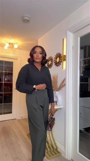 Women's Solid Color Plicated Pocket Wide Leg Pants, Elegant Zipper Fly Trousers for Work Office Business, Ladies Spring & Fall Clothes #pants #womenpants #womenoutfit #tiktokmademebuyit