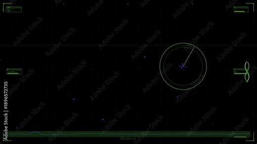 Military hud interface showing military aircraft positions and movement patterns for war and sci-fi video projects