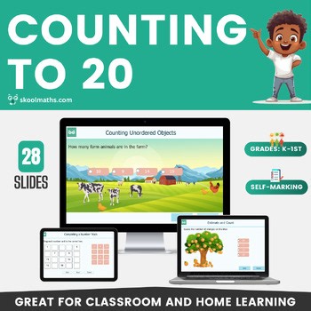 Counting to 20 Interactive Digital Math Activities for PreK, Kindergarten-1st