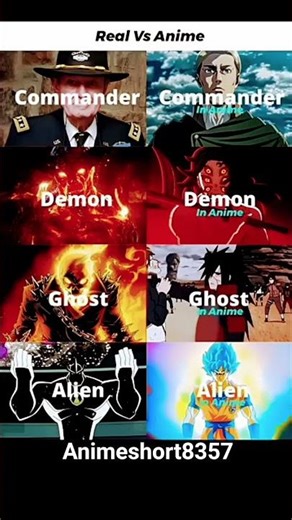 Real vs Anime | Commander, Demon, Ghost & Alien Comparison 🔥