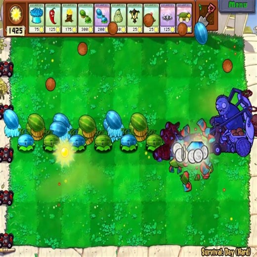 Melon Pult Vs Winter Melon Vs Zombies… Leader Zombie got frozen and crushed 💀❄️ #pvz #pvzshorts