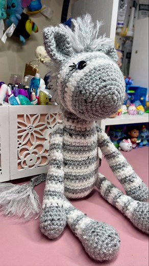 Adorable little one 🥰 Fun zebra pattern by @thefriendlyredfox Yarn is Big Twist value and tweed. Handpainted resin eyes using Lets Resin. #bigtwistyarn #crochet #letsresin #thefriendlyredfox | Darlene Tefft Adkins