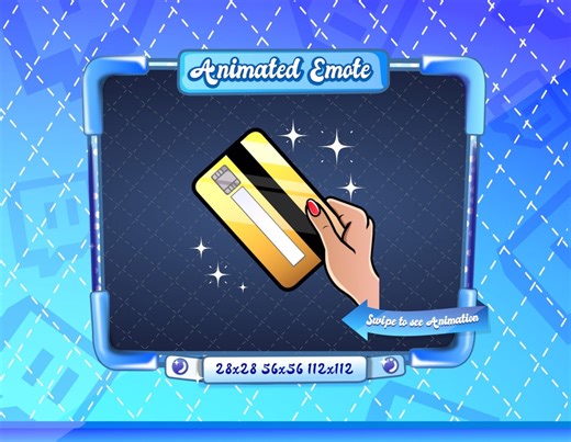 Animated Credit Card Emote | Sparkle Gold Design for Twitch | Static & Animated - Etsy