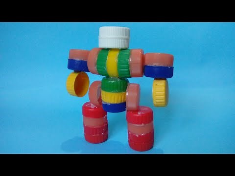 Robô incrível | Como fazer um ROBÔ com tampinhas de garrafas plásticas pet | materiais recicláveis
