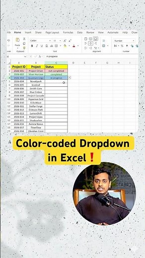 How to create color-coded Dropdown in Excel⚡️#excel #office #spreadsheet