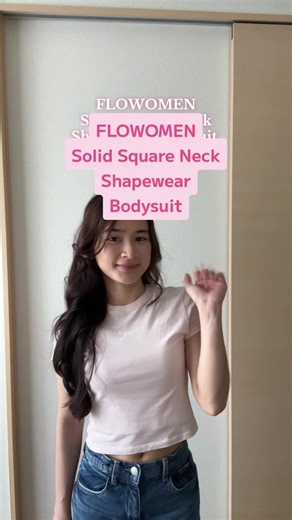 FLOWOMEN Solid Square Neck Shapewear Bodysuit