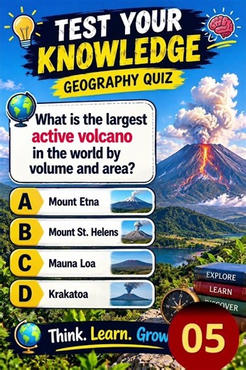 What Is the Largest Active Volcano in the World? 🌋 | Geography Quiz Challenge#shorts