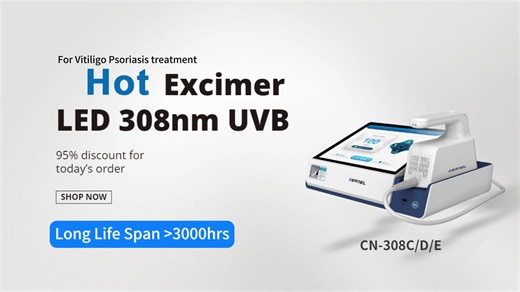 Vitiligo Psoriasis Laser Excimer 308 nm Laser Pigmentation Treatment Machine Price with 3000hr Duration CE Certified USA Cleared