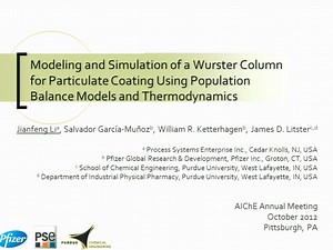 Modeling and Simulation of a Wurster Column for Particulate Coating Using Population Balance Moldels and Thermodynamics