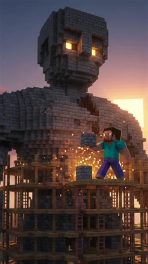 I Built a GIANT Statue in Minecraft 😱🔥