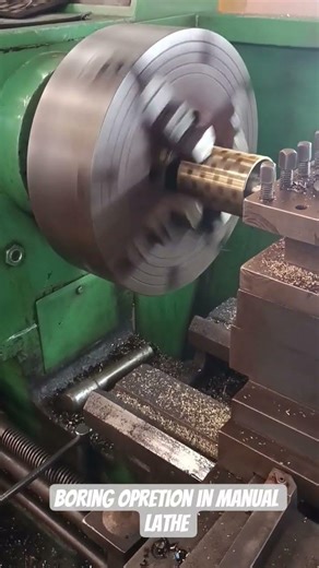 Boring Opretion in manual Lathe Machine #machine #automobile #cnc