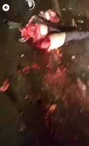 Aftermath of massive car accident