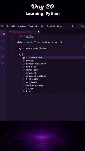 Day 20 🔥 QR Scanner Generator #pythonprogramming #python #coding