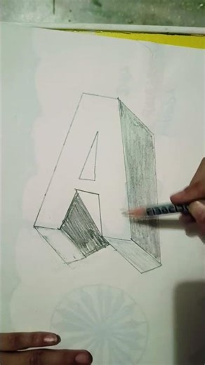 3D alphabet letter A#youtube #shorts 👍👍👌