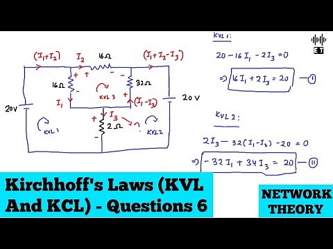 Kirchhoff's Laws | KVL And KCL | Questions 6 | Network Theory