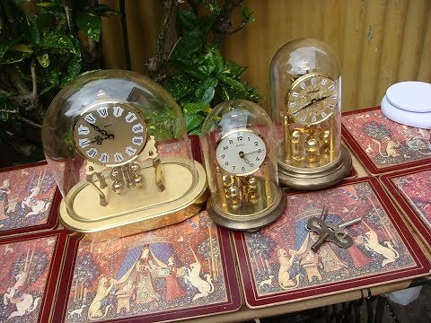 Vintage Kundo Anniversary Clock in Glass Dome For Restoration