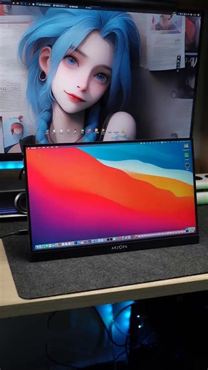 ARZOPA阿卓帕16 1英寸100sRGB 便携式显示器 电脑手机笔记本直连扩展屏 SWITCH显示副屏 A1C太空灰13