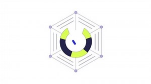 Matrix circle diagram checkmark 2D object animation. Circular grid donut pie chart cartoon 4K video, alpha channel. Radial graph mesh. Doughnut infographics animated flat item on white background