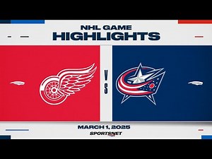 NHL Stadium Series Highlights | Red Wings vs. Blue Jackets - March 1st, 2025