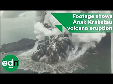 Aerial footage shows Anak Krakatau volcano eruption