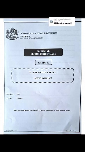 Mathematics Grade 10 KZN November 2025 Papers Insights