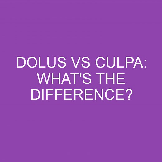 Dolus Vs Culpa: What's The Difference? » Differencess