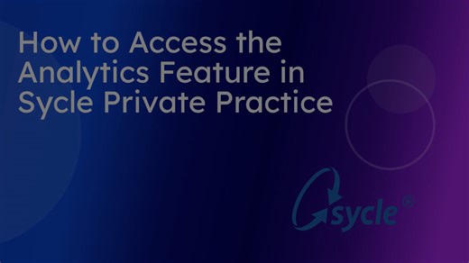 How to access the new analytics feature in Sycle private practice