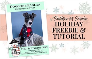 2022 Holiday Freebies :: Doggone Raglan - Patterns for Pirates
