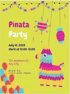 Animated Editable Piñata Party Invitation | Printable & Social Media Ready - Etsy UK