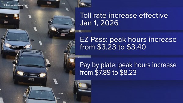 Toll rates for Downtown, Midtown Tunnels to increase starting Jan. 1
