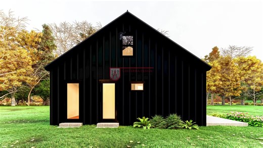 Barndominium Plan With Loft | 2 Bedroom 2 Bath Small House | 1200 Sq Ft | #124SVD Instant PDF Download - Etsy Canada