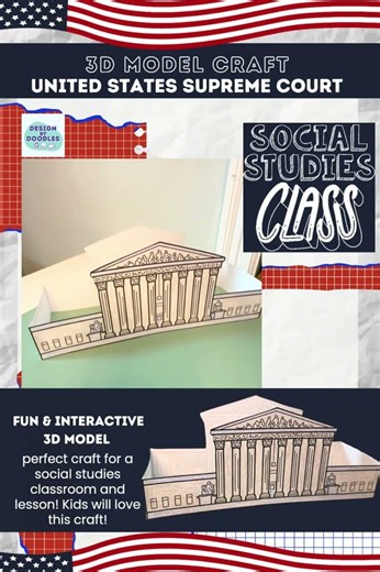 U.S. Supreme Court Activity ⚖️ 3D Model Craft (Judicial Branch Lesson)