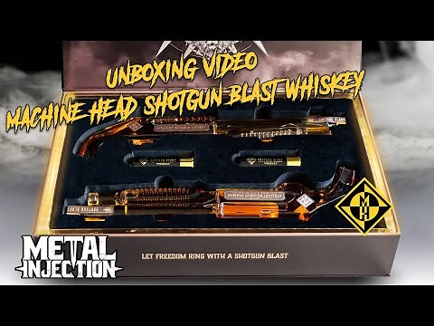 Unboxing Video MACHINE HEAD's Shot Gun Blast Whiskey Box Set | Metal Injection