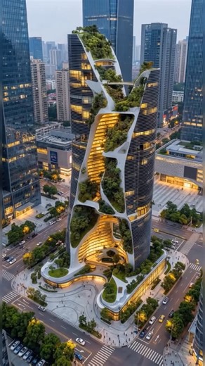 Tower design / view / Concept on Instagram‎: "🏛️A breathtaking example of sustainable architecture — a vertical forest skyscraper redefining the future of urban living… ✨This green tower blends modern design with nature, reducing pollution, improving air quality, and creating harmony between the city and the environment… 🌍The future of cities is green, smart, and sustainable… #architecture #towerdesign #towerarchitecture #برج #الواجهة"‎