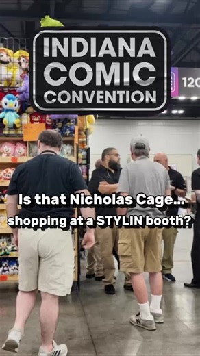 Who will you run into at Indiana Comic Convention this year? Come see us this weekend in Indianapolis all weekend long at booth #1249 and see the entire Stylin Boxes family. #indianacomiccon2026 #stylinboxes #nicholascage #mysterybox