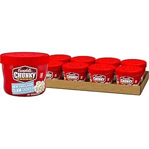 Campbell's Chunky Soup, New England Clam Chowder, 15.25 Ounce Microwavable Bowl (Case Of 8)