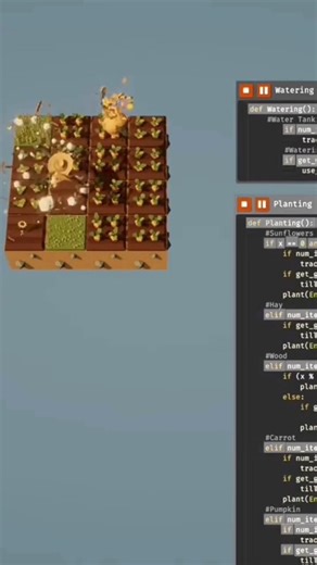 Cover game The Farmer Was Replaced from Steam with one difference PYTHON vs LUA dev time