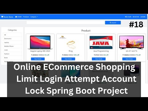 #18 Wrong password Limit Account Lock Ecommerce Spring Boot Project| Shopping Cart SpringBootProject