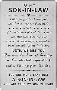 HLQYMZ Son In law Gifts from Mother In Law - Future Son In Law Birthday Card Gifts - Son-In-Law Birthday Wedding Anniversary Wallet Card Gifts