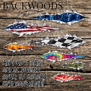 Ripped Torn Metal Graphic Decals 65  Colors for Car, Boat, Motorcycle, Helmet, Golf Cart With Reflective and Standard Vinyl Sticker Options - Etsy