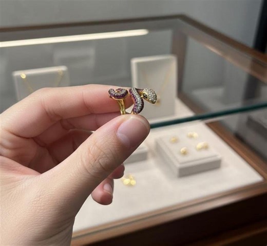 Snake Women's Ruby Diamond 2ct Round Ring 14K Yellow Gold Finish - Etsy