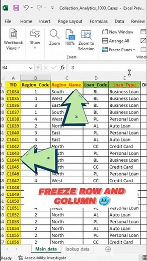 Freeze First Row & Column in Excel ❄️ | Must-Know Trick #excel ,#ExcelShorts,#viealreels