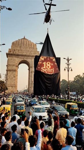 18th Sehri Mubarak | Helicopter Reveals Huge Poster Near India Gate 😲 Ramadan Special
