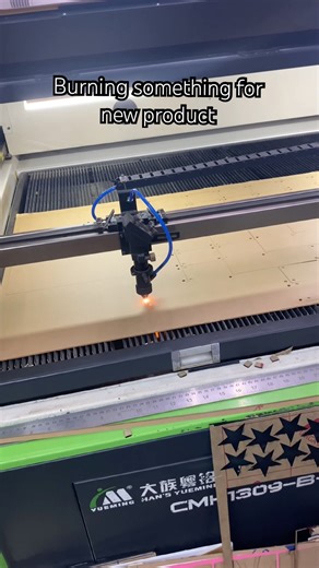 Burning with laser for new product. Fridge magnets made laser cutting.